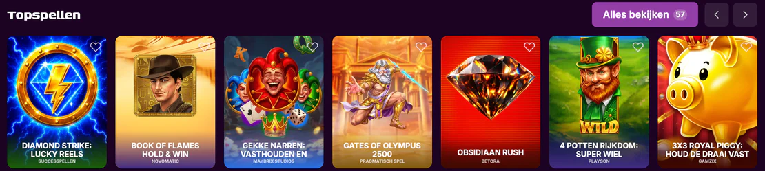 Online gokkasten en populaire slots bij Duckysino Casino